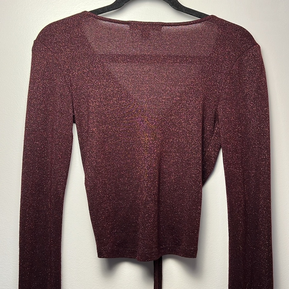 AllSaints Rina Glitz Ruched Drawstring Top - Size Small - Picture 7 of 8